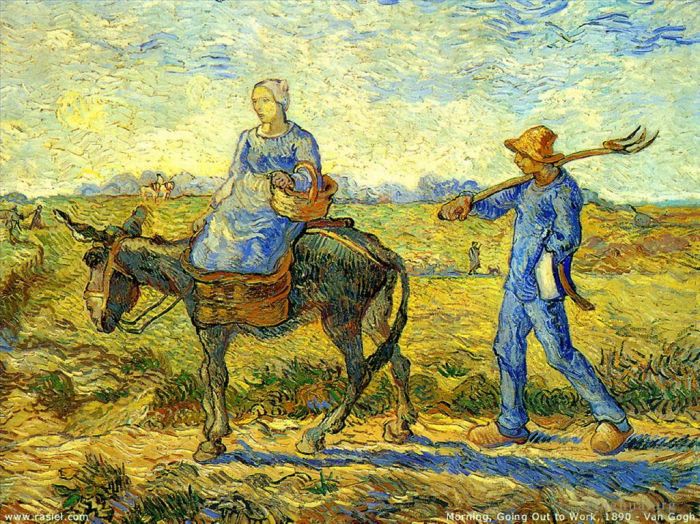 Vincent Willem Van Gogh Peinture à l'huile - Matin, aller au travail