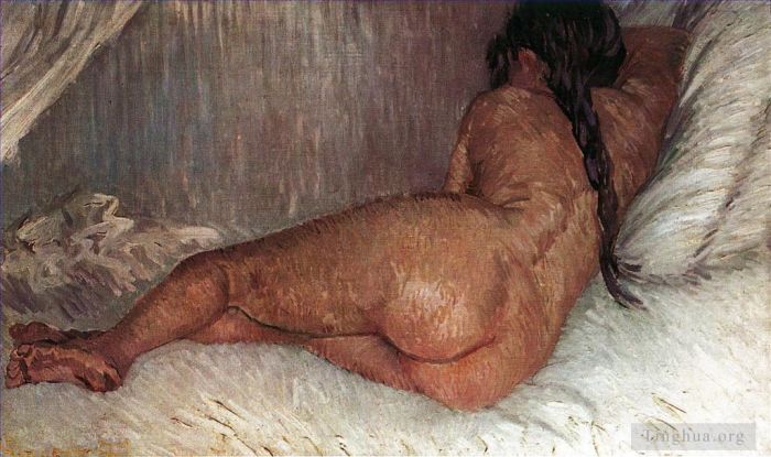 Vincent Willem Van Gogh Peinture à l'huile - Femme nue allongée vue de dos