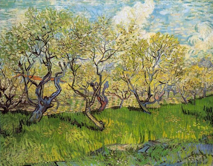 Vincent Willem Van Gogh Peinture à l'huile - Verger en fleurs 3