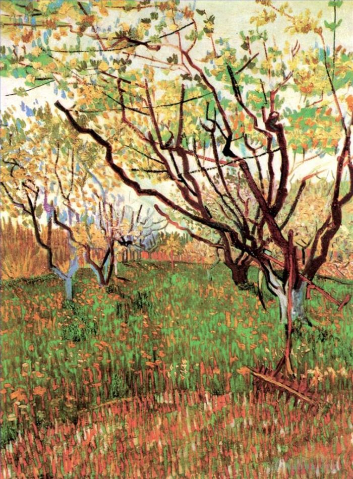 Vincent Willem Van Gogh Peinture à l'huile - Verger en fleurs