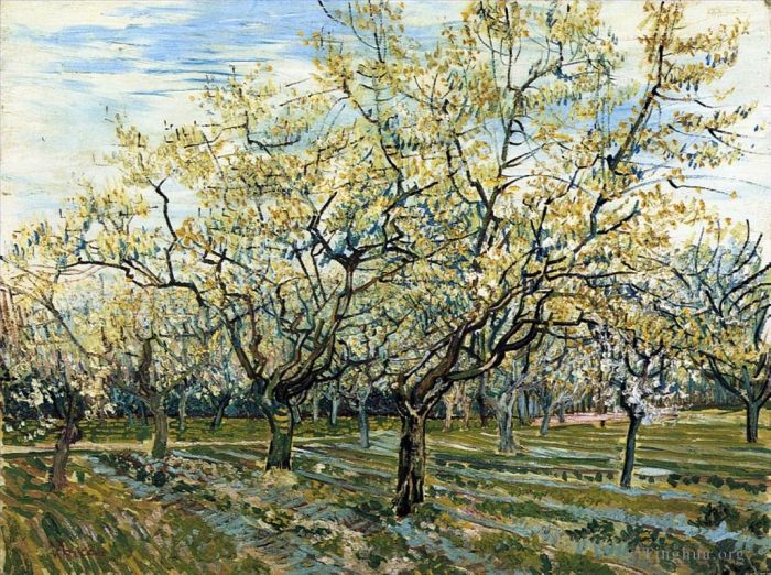 Vincent Willem Van Gogh Peinture à l'huile - Verger avec pruniers en fleurs