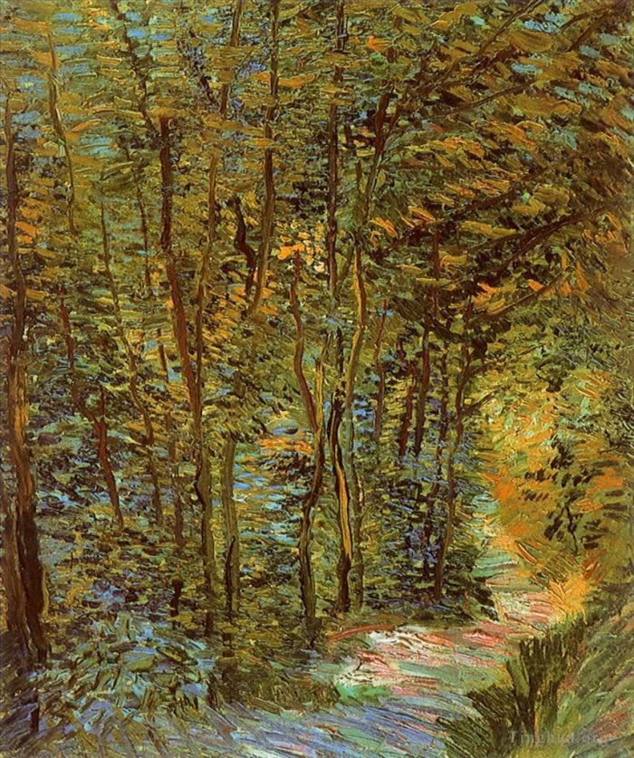 Vincent Willem Van Gogh Peinture à l'huile - Chemin dans les bois
