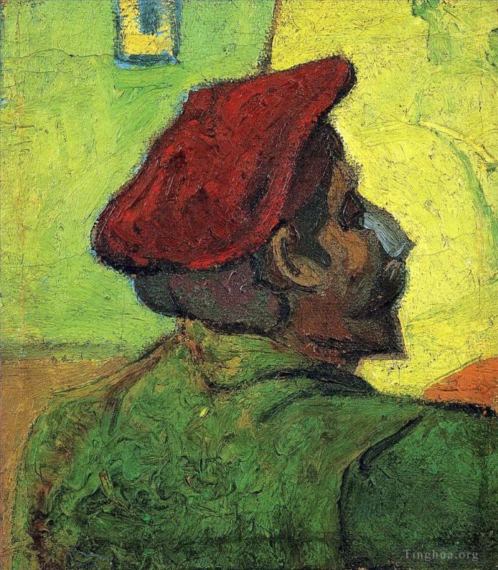 Vincent Willem Van Gogh Peinture à l'huile - Paul Gauguin L'homme au béret rouge