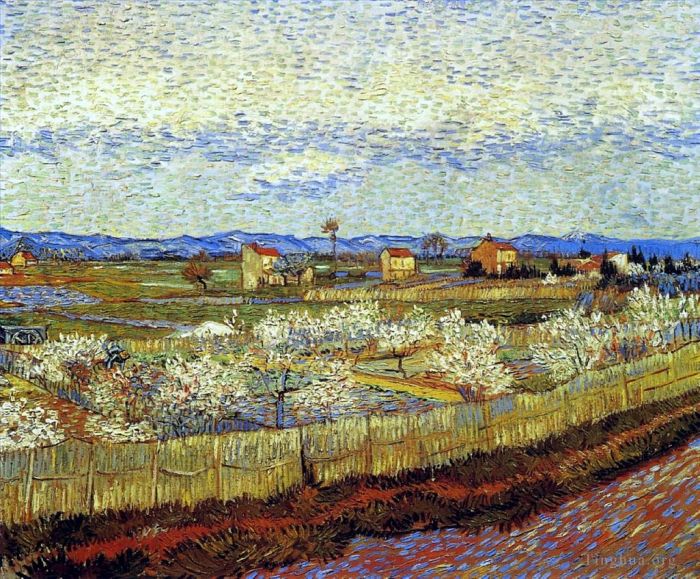 Vincent Willem Van Gogh Peinture à l'huile - Pêchers en fleurs