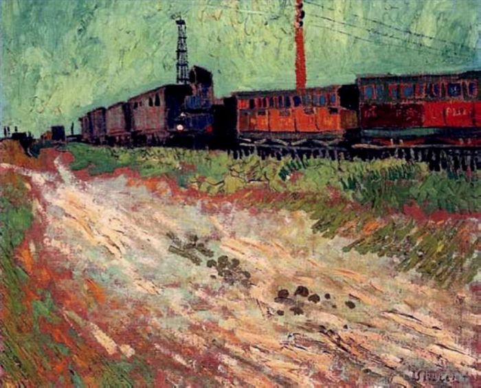Vincent Willem Van Gogh Peinture à l'huile - Wagons de chemin de fer