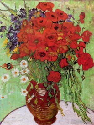Vincent Willem Van Gogh œuvres - Coquelicots et marguerites rouges