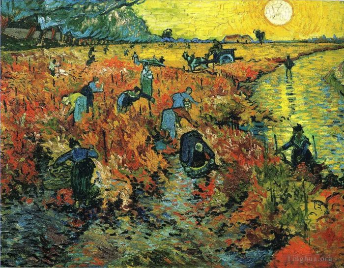 Vincent Willem Van Gogh Peinture à l'huile - Vignobles rouges à Arles