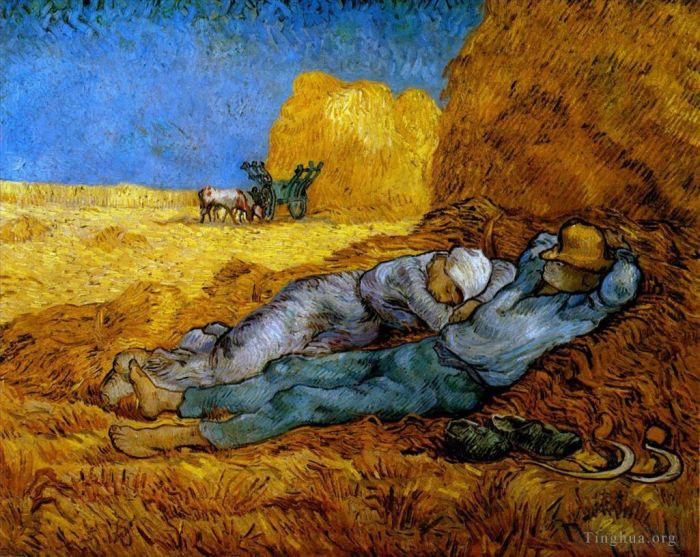 Vincent Willem Van Gogh Peinture à l'huile - Repos Travail après Millet