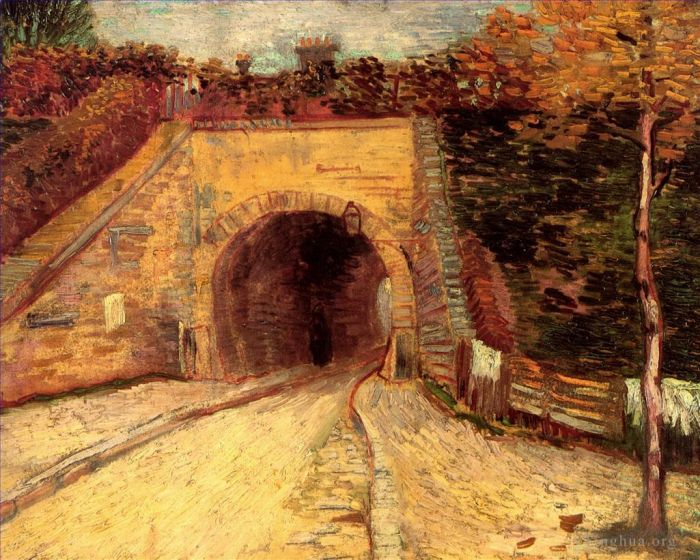 Vincent Willem Van Gogh Peinture à l'huile - Chaussée avec passage souterrain Le viaduc