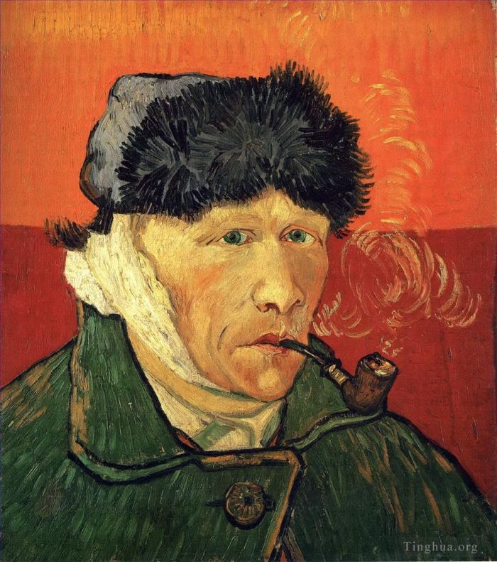 Vincent Willem Van Gogh Peinture à l'huile - Autoportrait avec oreille bandée