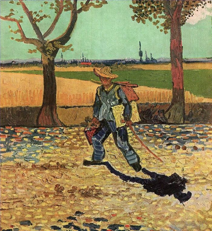 Vincent Willem Van Gogh Peinture à l'huile - Autoportrait sur la route de Tarascon