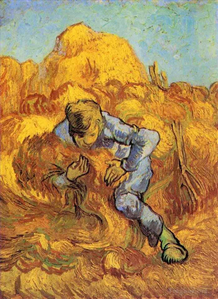 Vincent Willem Van Gogh Peinture à l'huile - Gerbe Classeur L'après Millet