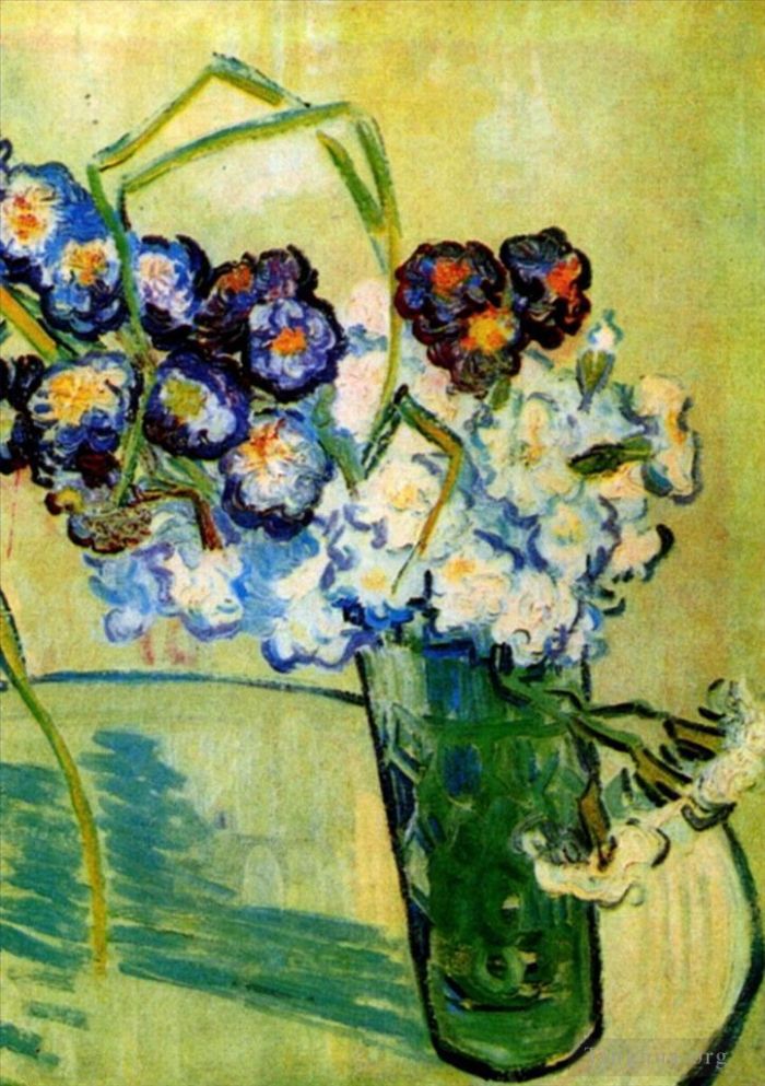 Vincent Willem Van Gogh Peinture à l'huile - Verre nature morte aux œillets