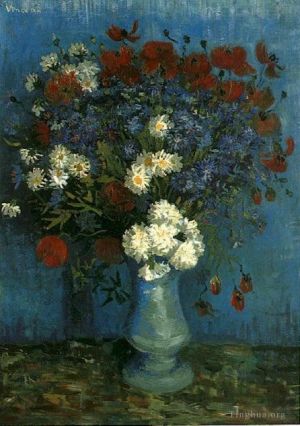 Vincent Willem Van Gogh œuvres - Vase nature morte aux bleuets et coquelicots