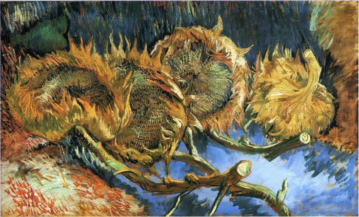 Vincent Willem Van Gogh Peinture à l'huile - Nature morte aux quatre tournesols