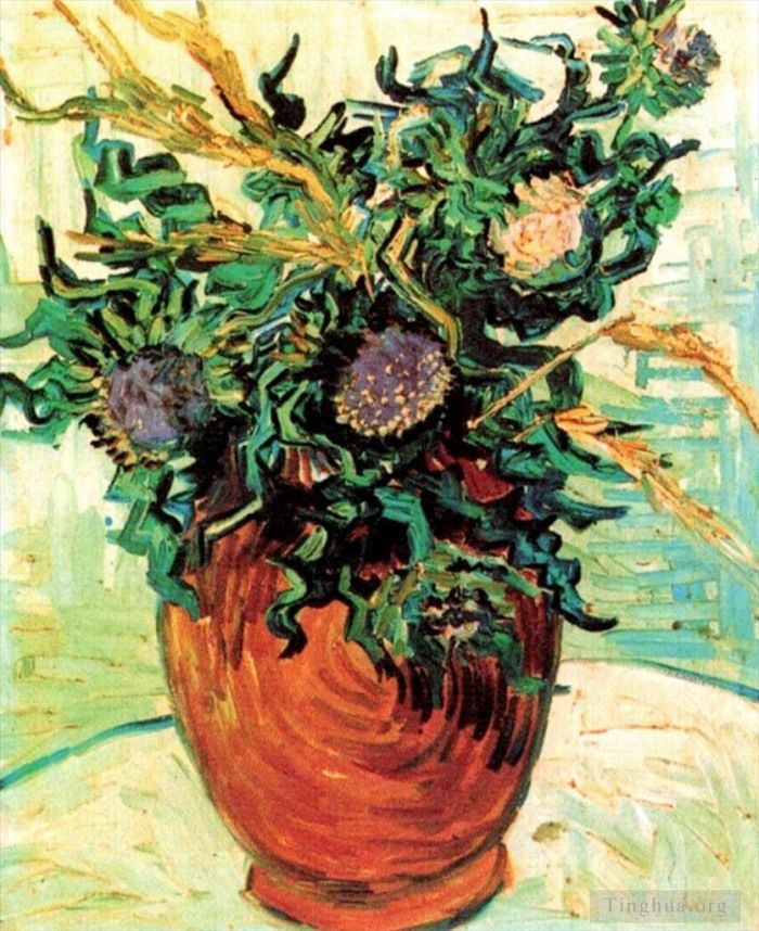 Vincent Willem Van Gogh Peinture à l'huile - Nature morte aux chardons