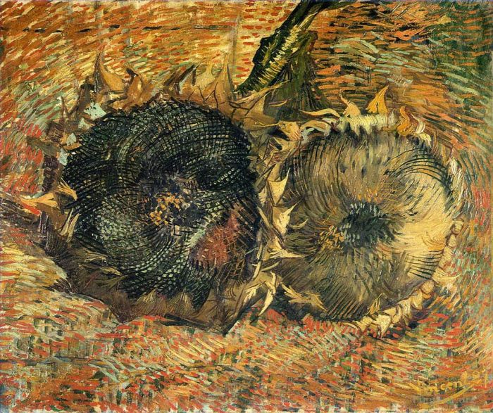 Vincent Willem Van Gogh Peinture à l'huile - Nature morte aux deux tournesols 2