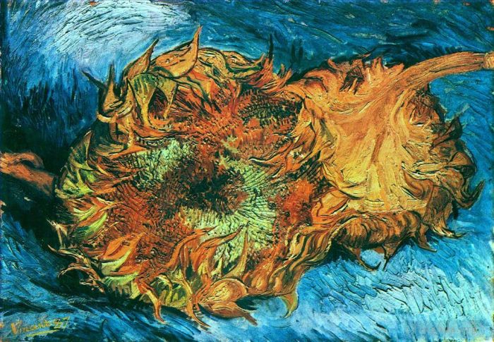 Vincent Willem Van Gogh Peinture à l'huile - Nature morte aux deux tournesols
