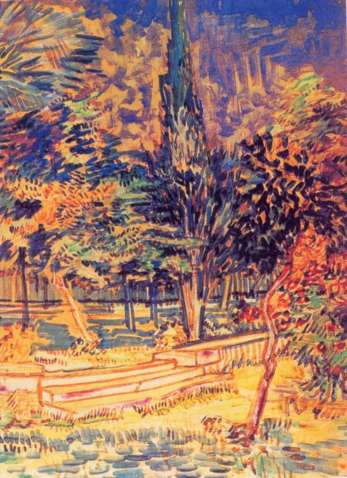 Vincent Willem Van Gogh Peinture à l'huile - Marches de pierre dans le jardin de l'asile