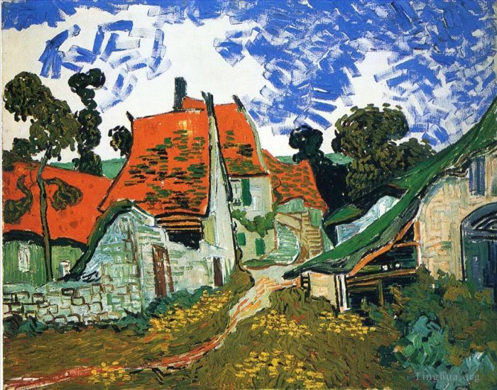Vincent Willem Van Gogh Peinture à l'huile - Rue à Auvers sur Oise