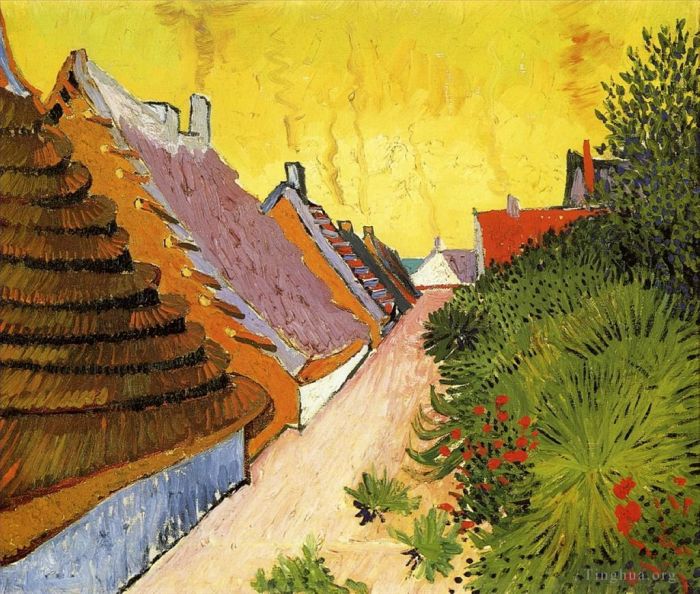 Vincent Willem Van Gogh Peinture à l'huile - Rue des Saintes Maries