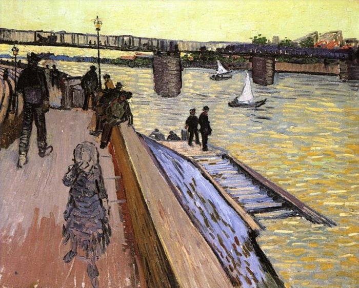 Vincent Willem Van Gogh Peinture à l'huile - Le pont de Trinquetaille