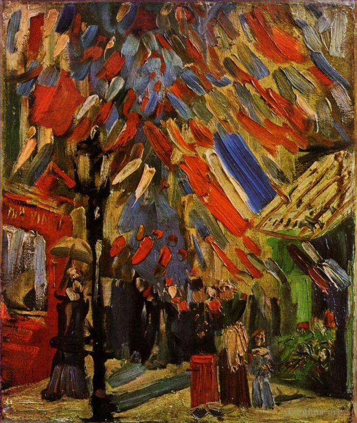 Vincent Willem Van Gogh Peinture à l'huile - La célébration du 14 juillet à Paris