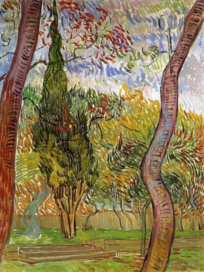 Vincent Willem Van Gogh Peinture à l'huile - Le jardin de l'hôpital Saint Paul 2