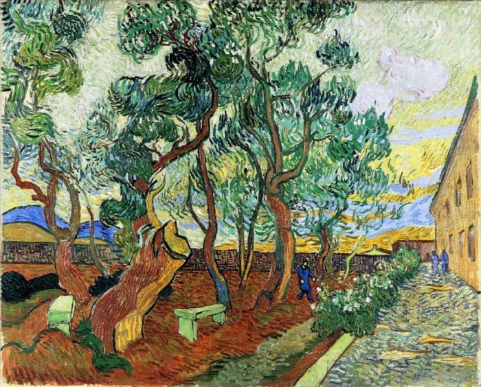 Vincent Willem Van Gogh Peinture à l'huile - Le jardin de l'hôpital St Paul à St Rémy