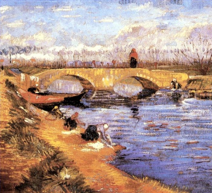 Vincent Willem Van Gogh Peinture à l'huile - Le pont de la Gleize sur le canal du Vigneyret