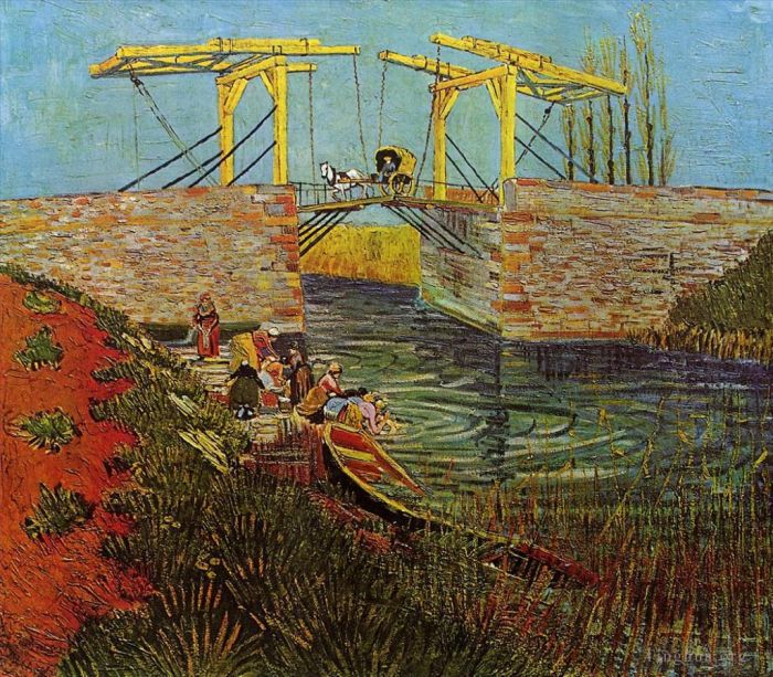 Vincent Willem Van Gogh Peinture à l'huile - Le pont Langlois à Arles 3