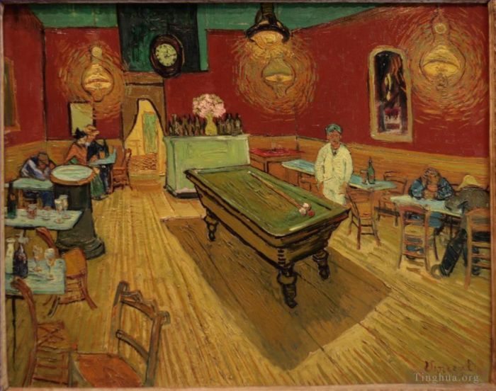 Vincent Willem Van Gogh Peinture à l'huile - Le Café de Nuit est sombre