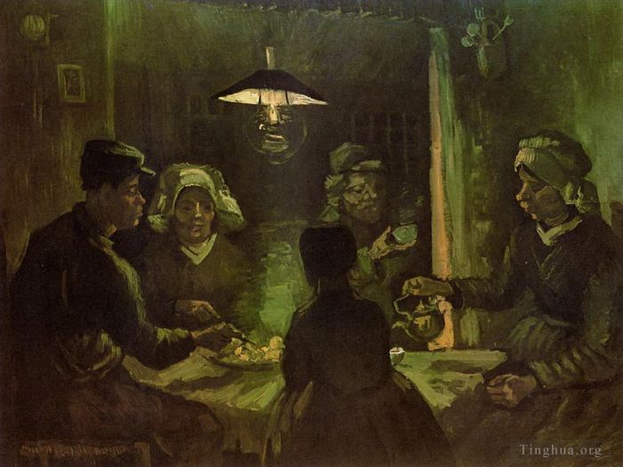 Vincent Willem Van Gogh Peinture à l'huile - Les mangeurs de pommes de terre vert