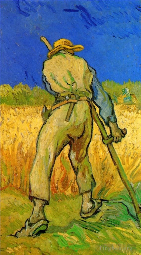 Vincent Willem Van Gogh Peinture à l'huile - La Faucheuse d'après Millet