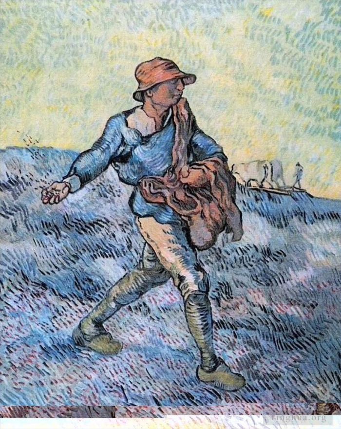 Vincent Willem Van Gogh Peinture à l'huile - Le semeur après le millet