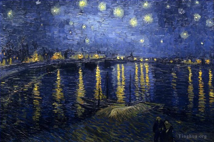 Vincent Willem Van Gogh Peinture à l'huile - Nuit étoilée sur le Rhône