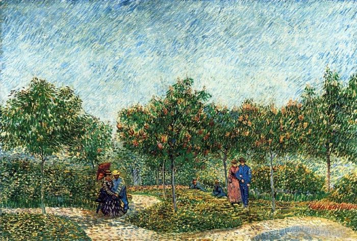 Vincent Willem Van Gogh Peinture à l'huile - Le parc du Voyer d Argenson à Asnières