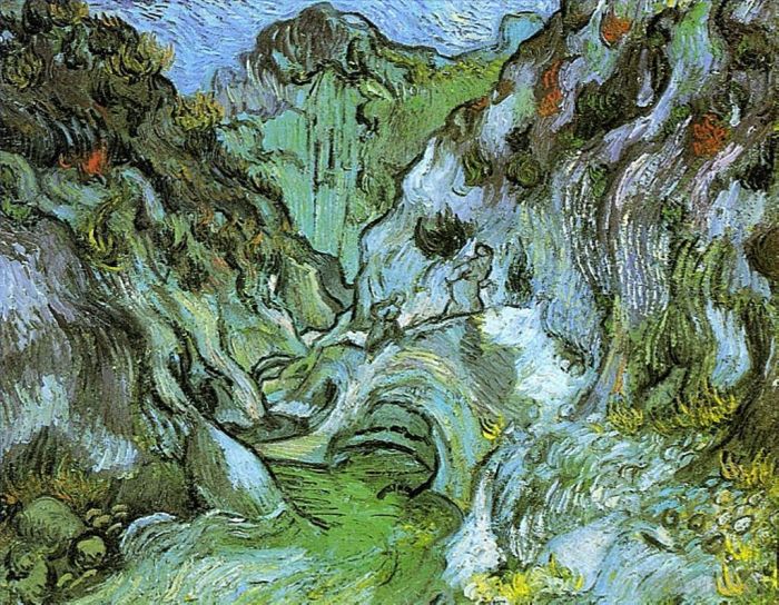 Vincent Willem Van Gogh Peinture à l'huile - Le ravin des Peiroulets