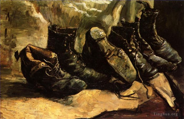 Vincent Willem Van Gogh Peinture à l'huile - Trois paires de chaussures