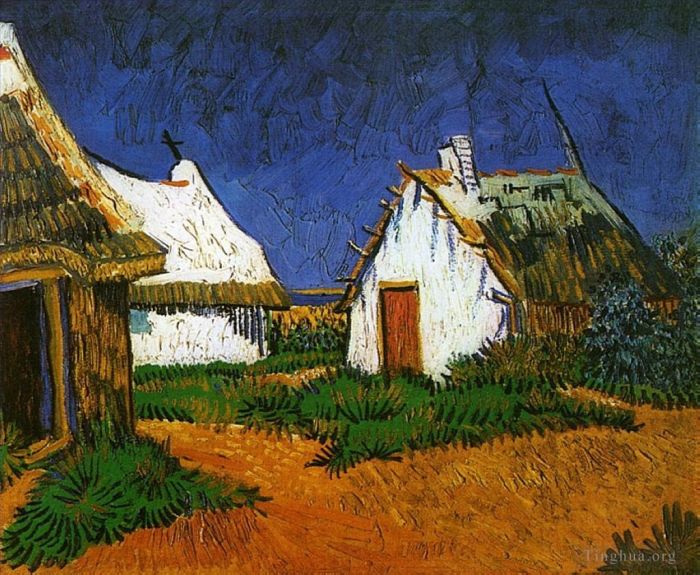 Vincent Willem Van Gogh Peinture à l'huile - Trois Gîtes Blancs aux Saintes Maries