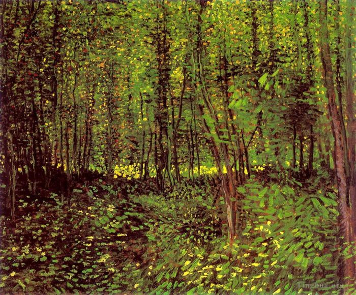 Vincent Willem Van Gogh Peinture à l'huile - Arbres et sous-bois