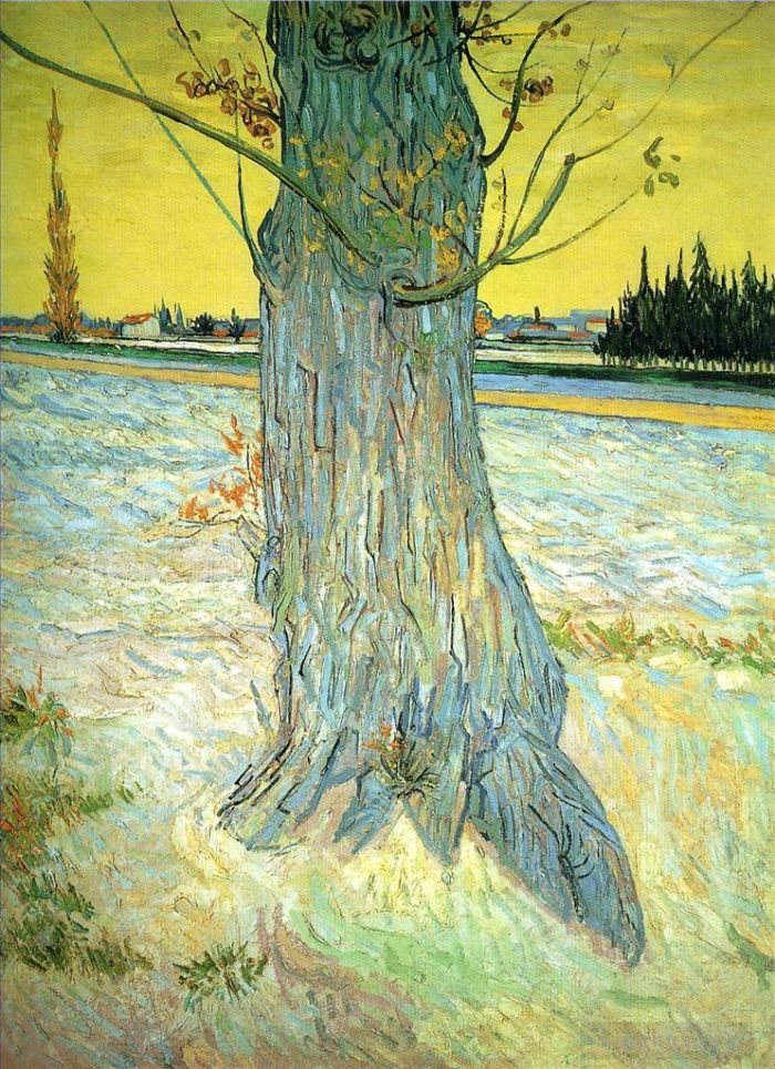 Vincent Willem Van Gogh Peinture à l'huile - Tronc d'un vieil if