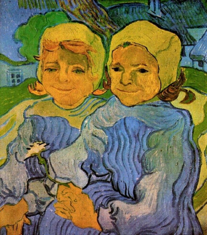 Vincent Willem Van Gogh Peinture à l'huile - Deux petites filles