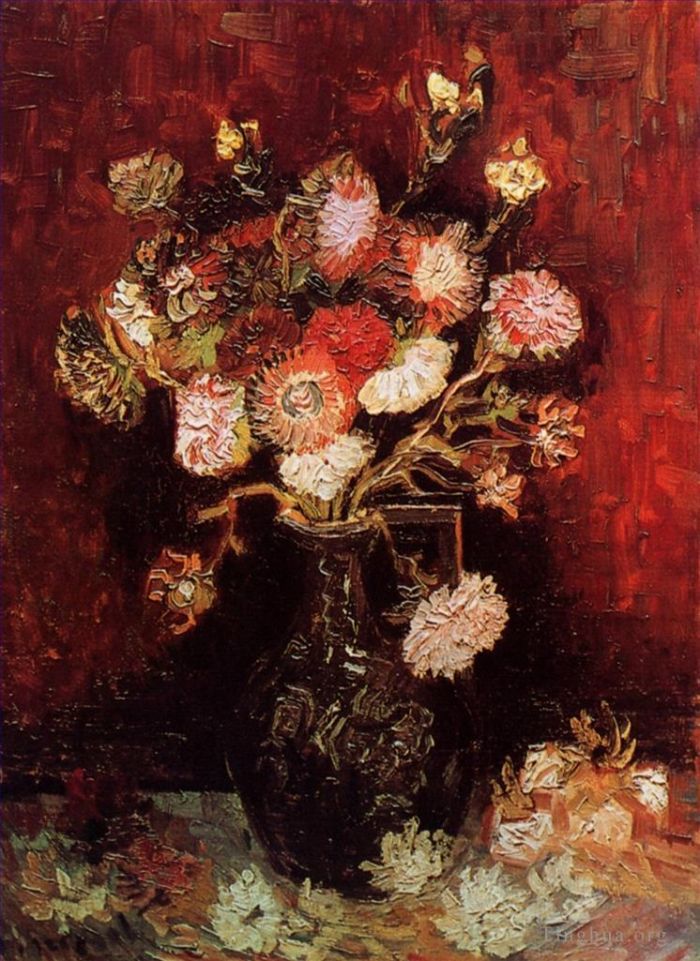 Vincent Willem Van Gogh Peinture à l'huile - Vase avec Asters et Phlox