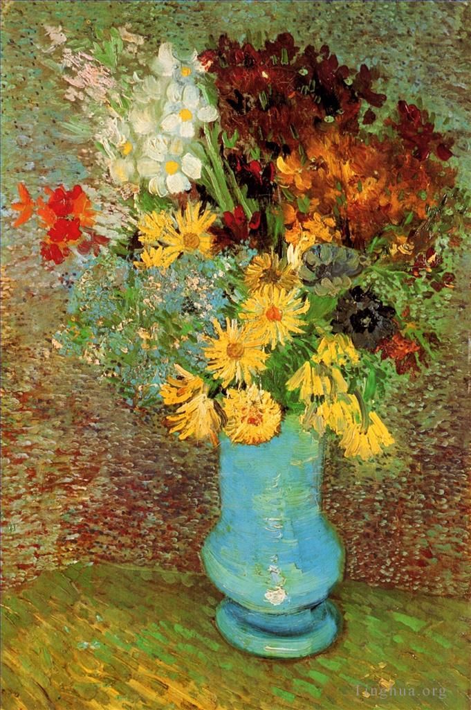 Vincent Willem Van Gogh Peinture à l'huile - Vase avec Marguerites et Anémones
