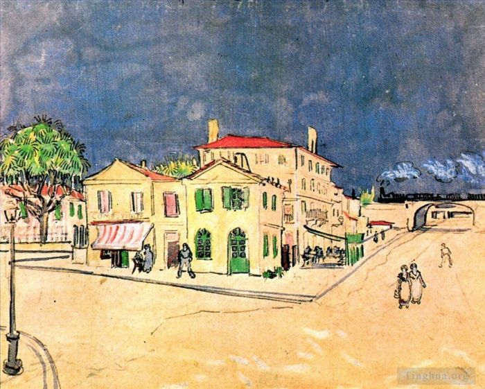 Vincent Willem Van Gogh Peinture à l'huile - La Maison de Vincent à Arles La Maison Jaune