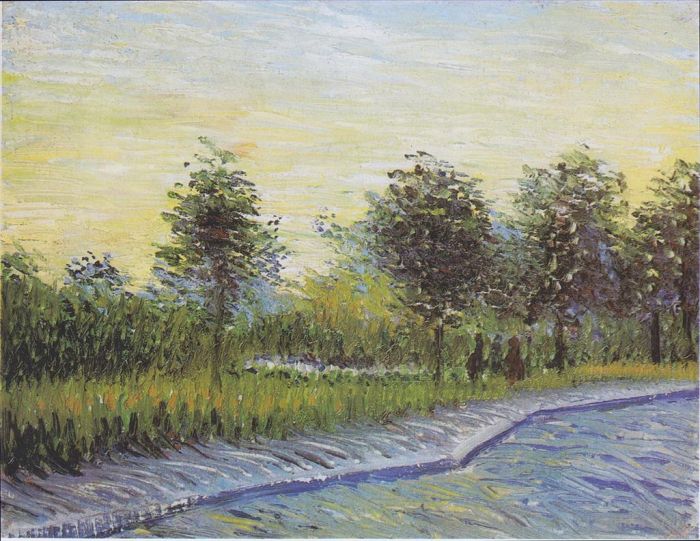 Vincent Willem Van Gogh Peinture à l'huile - Chemin dans le Parc du Voyer d Argenson à Asnières