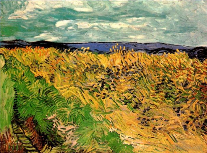 Vincent Willem Van Gogh Peinture à l'huile - Champ de blé aux bleuets