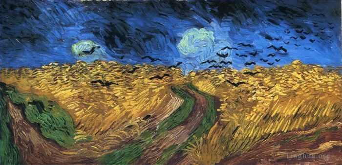 Vincent Willem Van Gogh Peinture à l'huile - Champ de blé aux corbeaux
