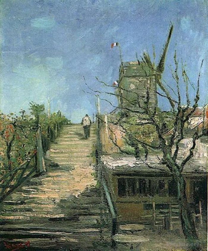 Vincent Willem Van Gogh Peinture à l'huile - Moulin à vent sur Montmartre